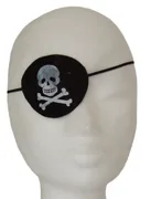 Piraten-Augenklappe mit Totenkopf, Stretchband