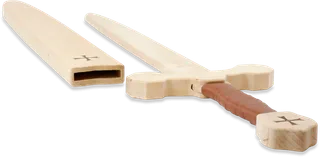 Templer Schwert Set m Holzhülle, Birk/Erle 60cm, braune Wickel. - Bild 5